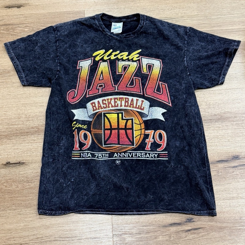 '47 Utah Jazz NBA 75th Anniversary Basketball Shirt Black Adult Size L